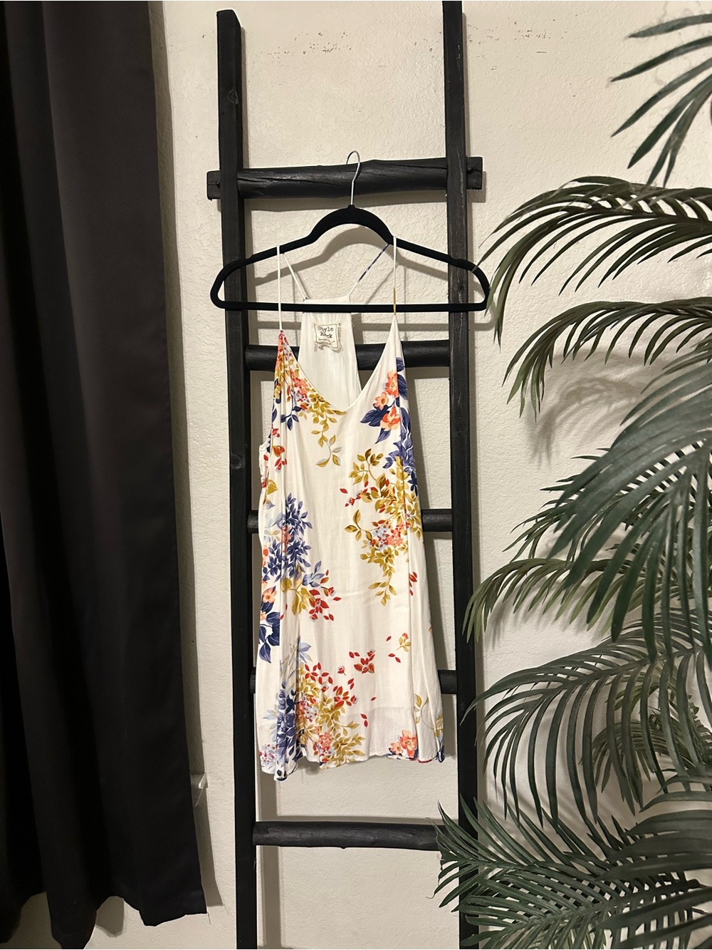 Style Rack White Mini Dress with Blue, Red and Yellow Floral Print